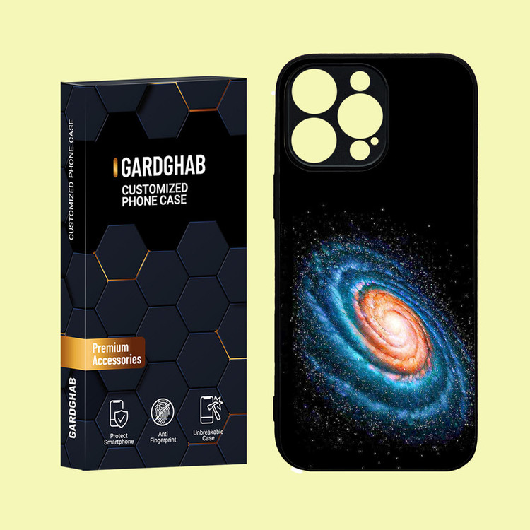 کاور گارد قاب مدل دور ژله ای پشت گلس کهکشان مناسب برای گوشی موبایل اپل iPhone 16 Pro Max