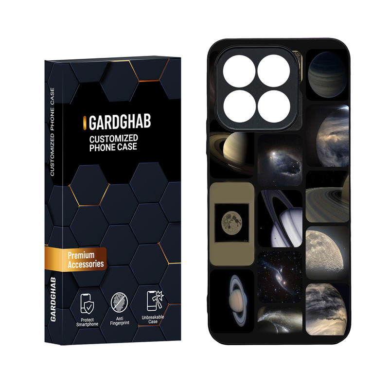 کاور گارد قاب مدل دور ژله ای پشت  گلس  کهکشان مناسب برای گوشی موبایل آنر X8b 4G