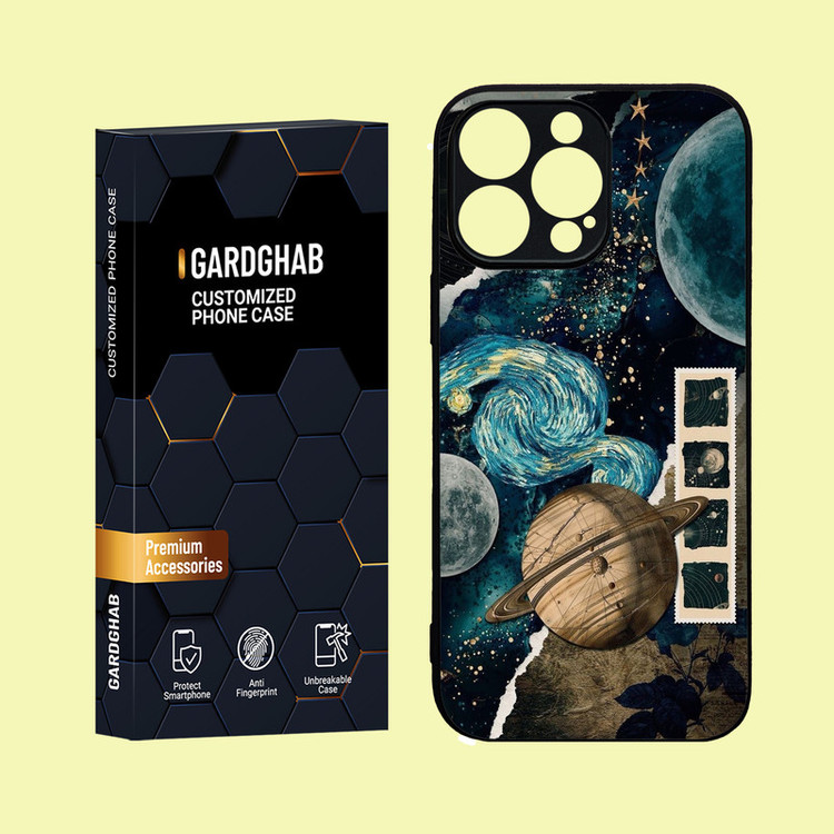 کاور گارد قاب مدل دور ژله ای پشت گلس هنری مناسب برای گوشی موبایل اپل iPhone 16 Pro Max