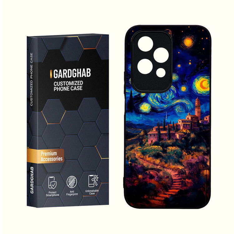 کاور گارد قاب مدل دور ژله ای پشت گلس هنری مناسب برای گوشی انر Honor 200 Lite 5G