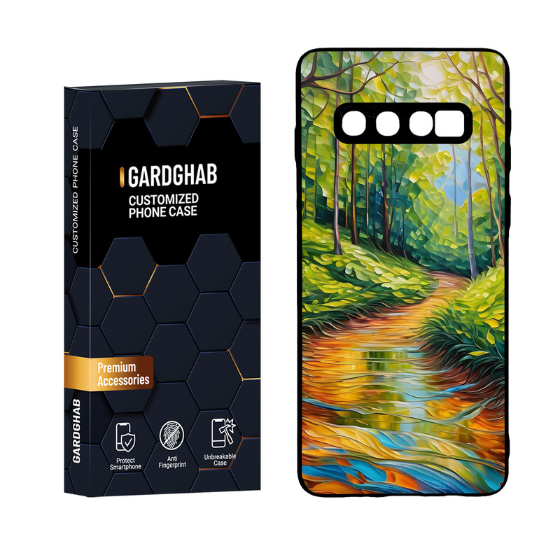 کاور گارد قاب مدل پشت گلس هنری مناسب برای گوشی موبایل سامسونگ Galaxy S10