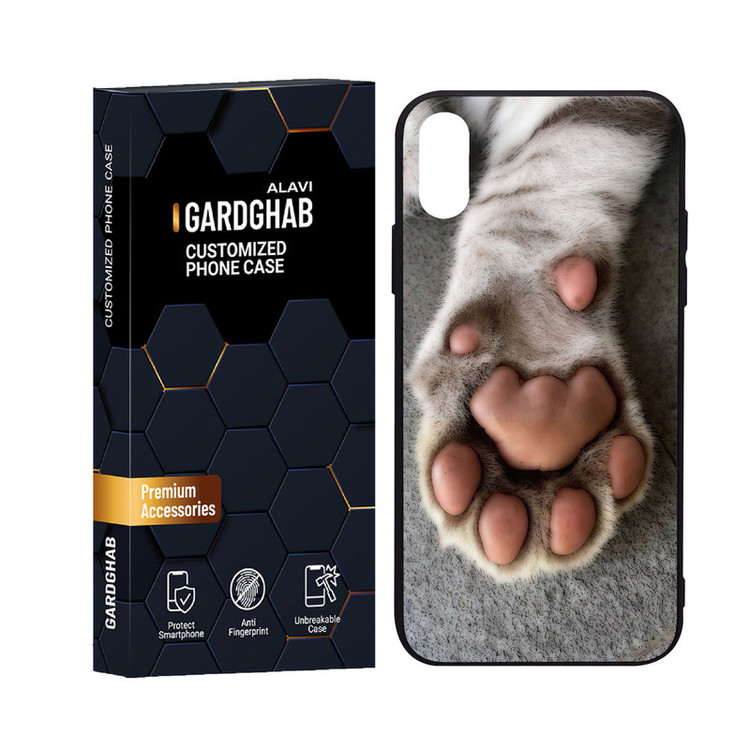 کاور گارد قاب علوی مدل دورژله ای پشت گلس هنری مناسب برای گوشی موبایل اپل iPhone X / XS