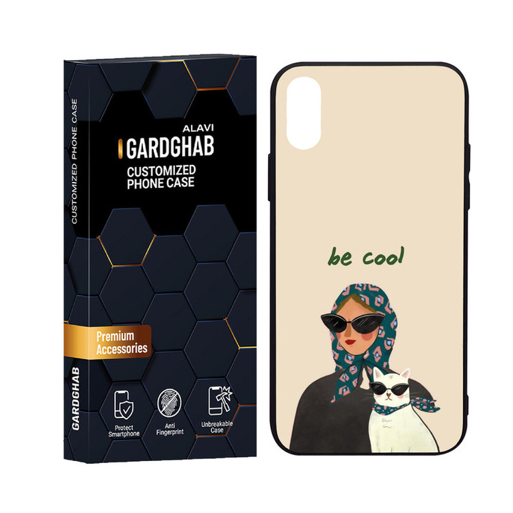 کاور گارد قاب علوی مدل دورژله پشت گلس فانتزی مناسب برای گوشی موبایل اپل iPhone X / XS