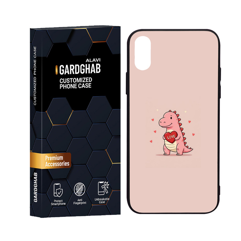 کاور گارد قاب علوی مدل دورژله ای پشت گلس عاشقانه مناسب برای گوشی موبایل اپل iPhone X / XS