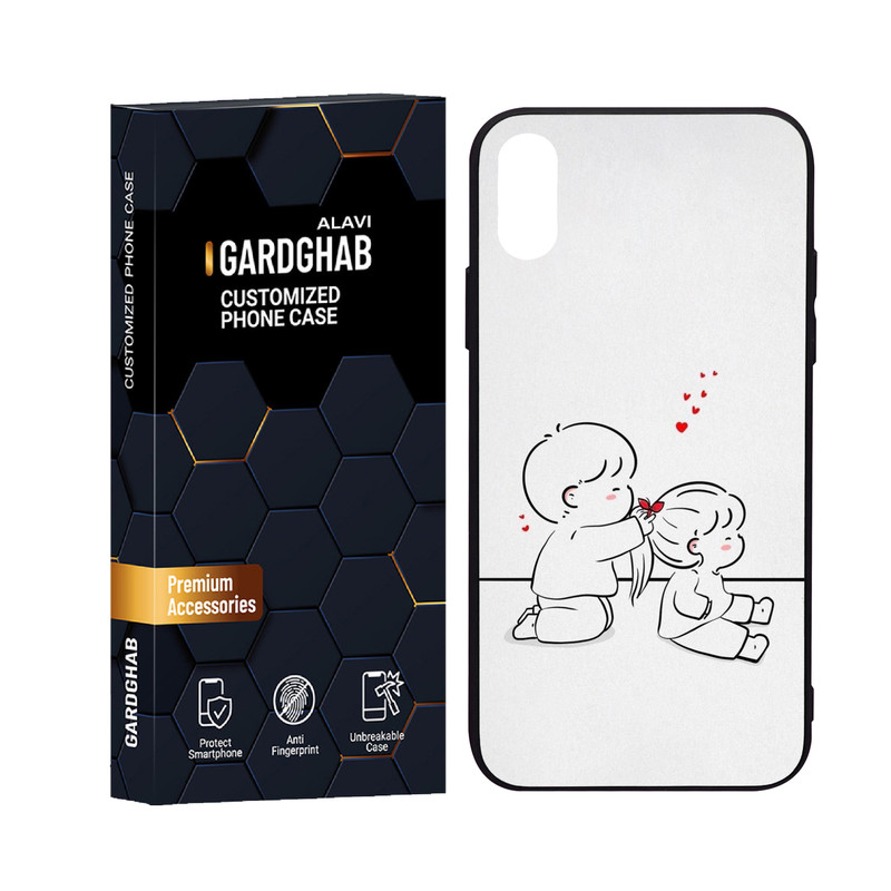 کاور گارد قاب علوی مدل دورژله ای پشت گلس فانتزی مناسب برای گوشی موبایل اپل iPhone X/XS