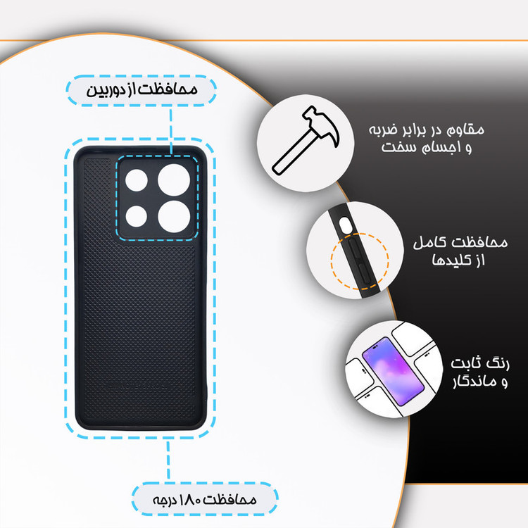 کاور گارد قاب علوی مدل دور ژله ای مناسب برای گوشی موبایل شیائومی Redmi Note 13 Pro 4G