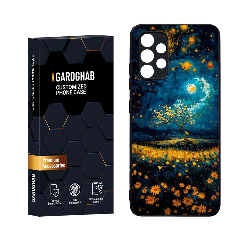 کاور گارد قاب مدل دورژله ای پشت گلس هنری مناسب برای گوشی موبایل سامسونگ Galaxy A32 4G