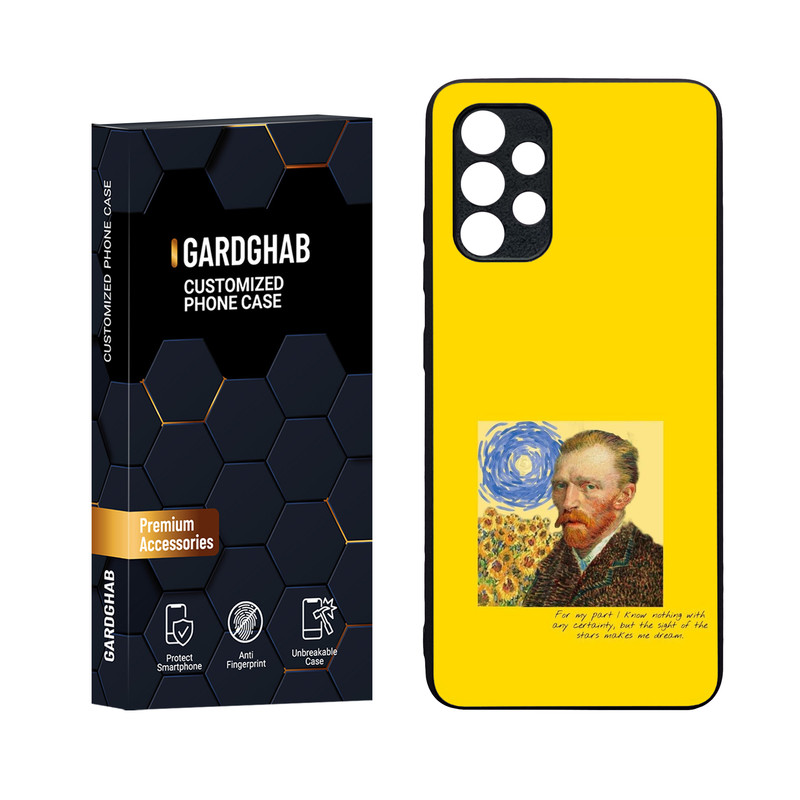 کاور گارد قاب مدل دورژله ای پشت گلس هنری مناسب برای گوشی موبایل سامسونگ Galaxy A32 4G