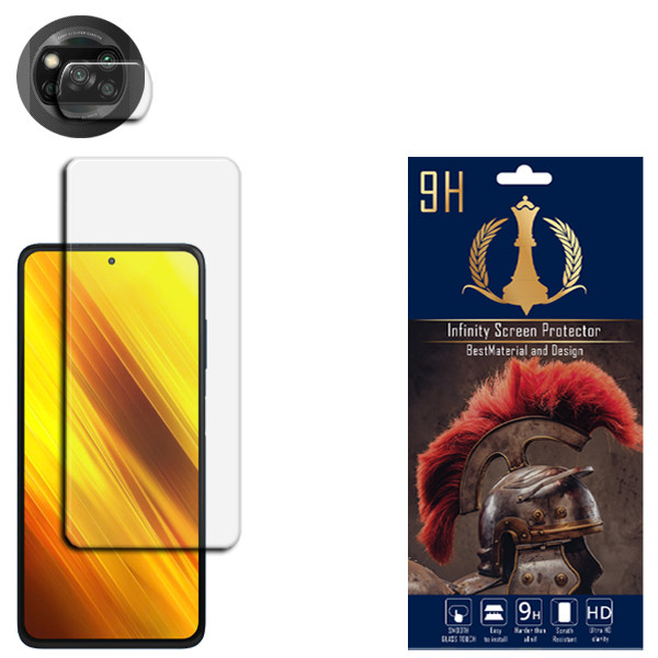 محافظ لنز دوربین اینفینیتی مدل PRO MAX مناسب برای گوشی موبایل شیائومی POCO X3 / POCO X3 NFC / POCO X3 PRO به همراه محافظ صفحه نمایش