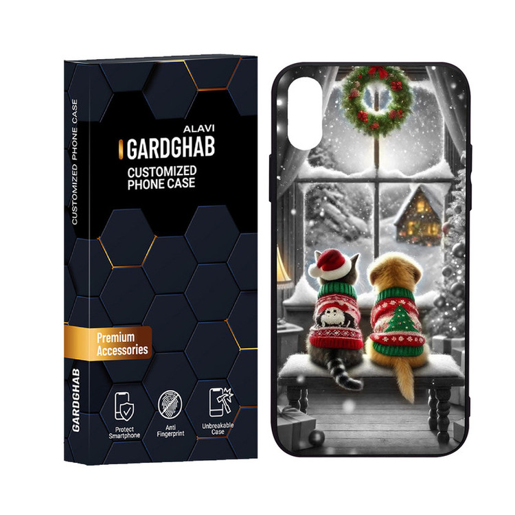 کاور گارد قاب علوی مدل دورژله ای پشت گلس هنری مناسب برای گوشی موبایل اپل iPhone X / XS