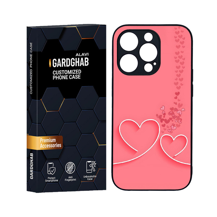 کاور گارد قاب علوی مدل دورژله ای عاشقانه مناسب برای گوشی موبایل اپل iPhone 14 Pro