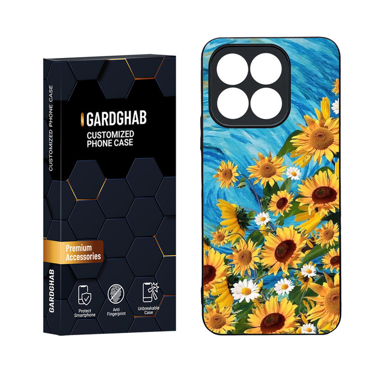 کاور گارد قاب مدل دور ژله ای پشت گلس هنری مناسب برای گوشی موبایل آنر X8b 4G