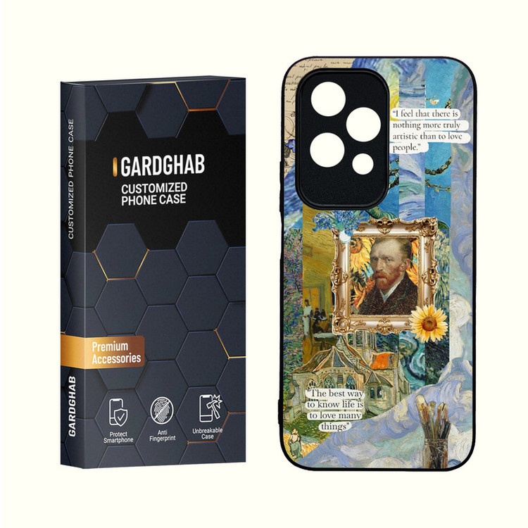 کاور گارد قاب مدل دور ژله ای پشت گلس هنری مناسب برای گوشی انر Honor 200 Lite 5G