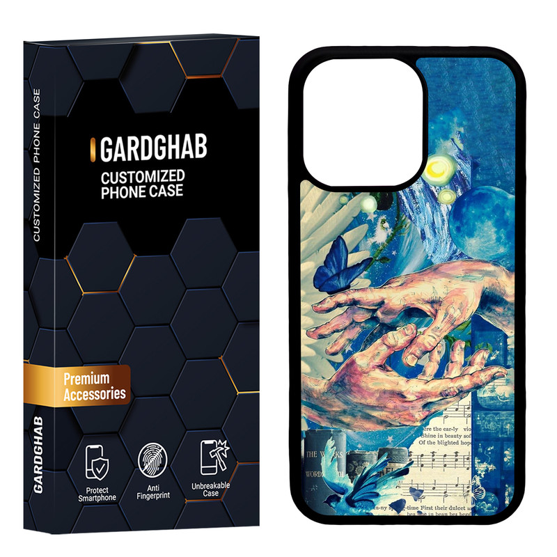 کاور گارد قاب مدل پشت گلس هنری مناسب برای گوشی موبایل اپل iPhone 13 Pro