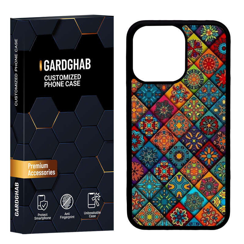 کاور گارد قاب مدل پشت گلس هنری مناسب برای گوشی موبایل اپل iPhone 13 Pro