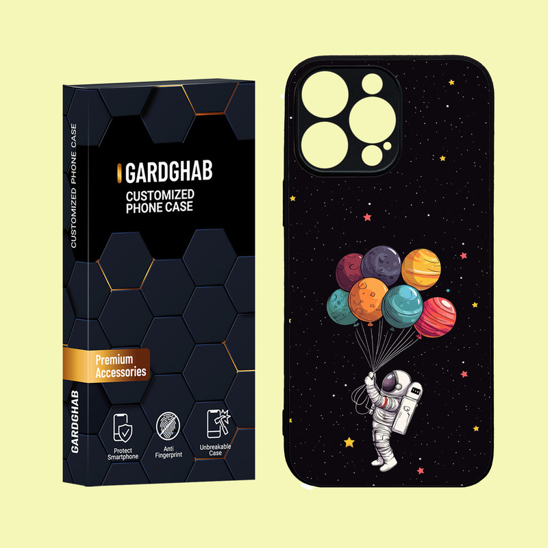 کاور گارد قاب مدل دور ژله ای پشت گلس کهکشان  مناسب برای گوشی موبایل  اپل  iPhone 16 Pro Max