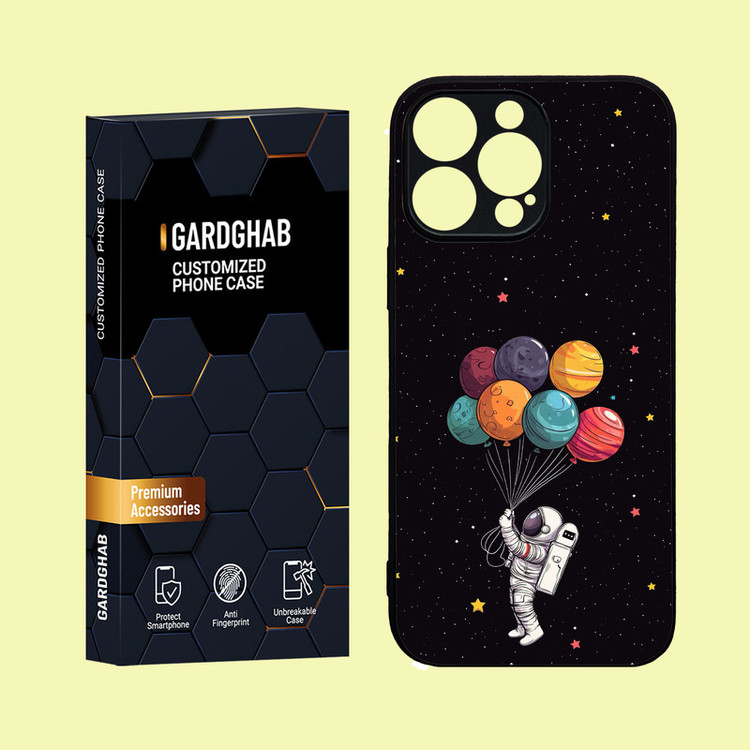 کاور گارد قاب مدل دور ژله ای پشت گلس کهکشان مناسب برای گوشی موبایل اپل iPhone 16 Pro Max