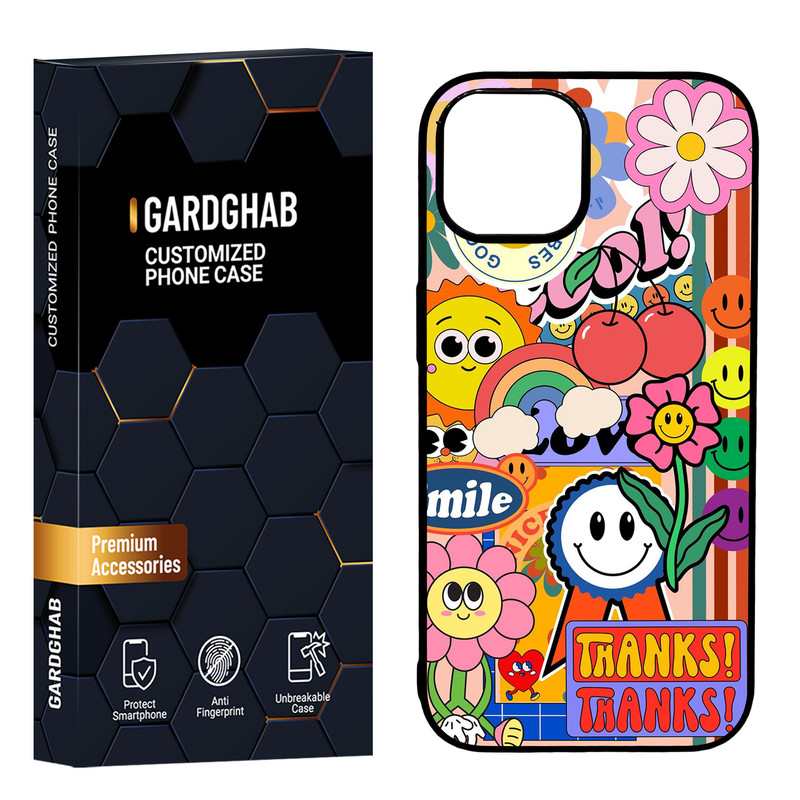 کاور گارد قاب مدل دور ژله ای پشت گلس فانتزی مناسب برای گوشی موبایل اپل iPhone 15