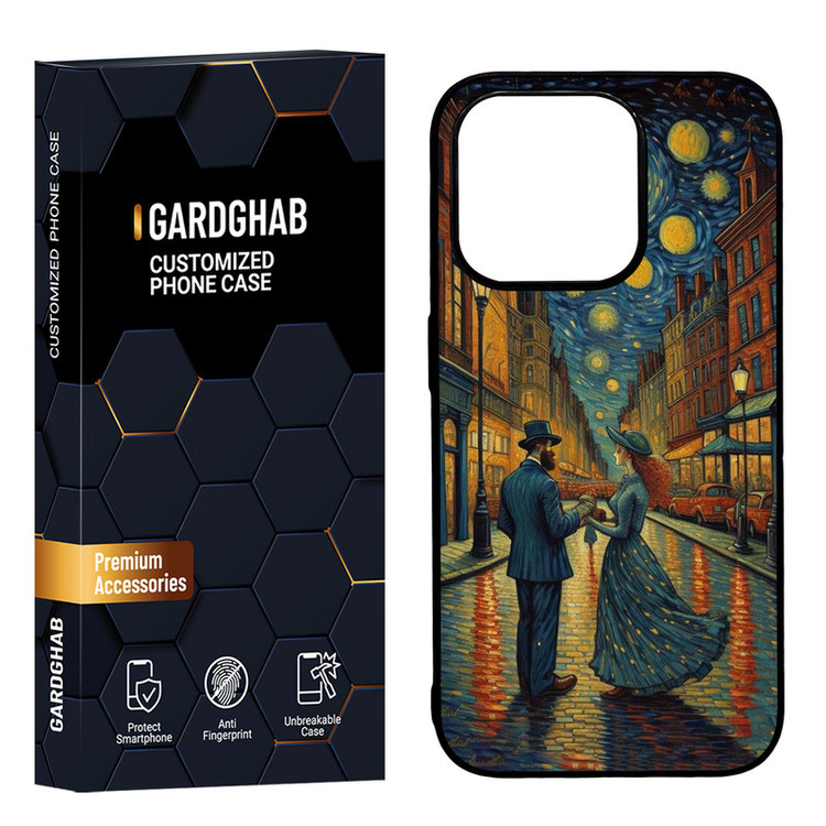 کاور گارد قاب مدل پشت گلس هنری مناسب برای گوشی موبایل اپل iPhone 15 Pro