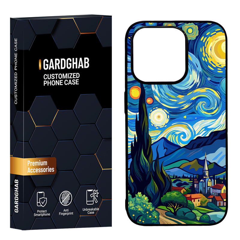 کاور گارد قاب مدل پشت گلس هنری مناسب برای گوشی موبایل اپل iPhone 15 Pro