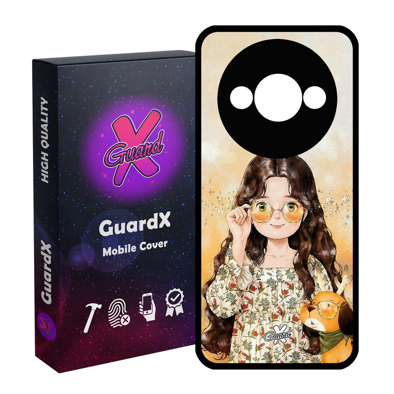 کاور گارد ایکس طرح Girl مدل قاب Glass10253 مناسب برای گوشی موبایل شیائومی Redmi A3 4G/ A3X 4G/ Poco C61