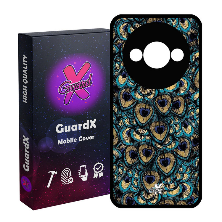 کاور گارد ایکس طرح Peacock مدل قاب Glass10092 مناسب برای گوشی موبایل شیائومی Redmi A3 4G/ A3X 4G/ Poco C61