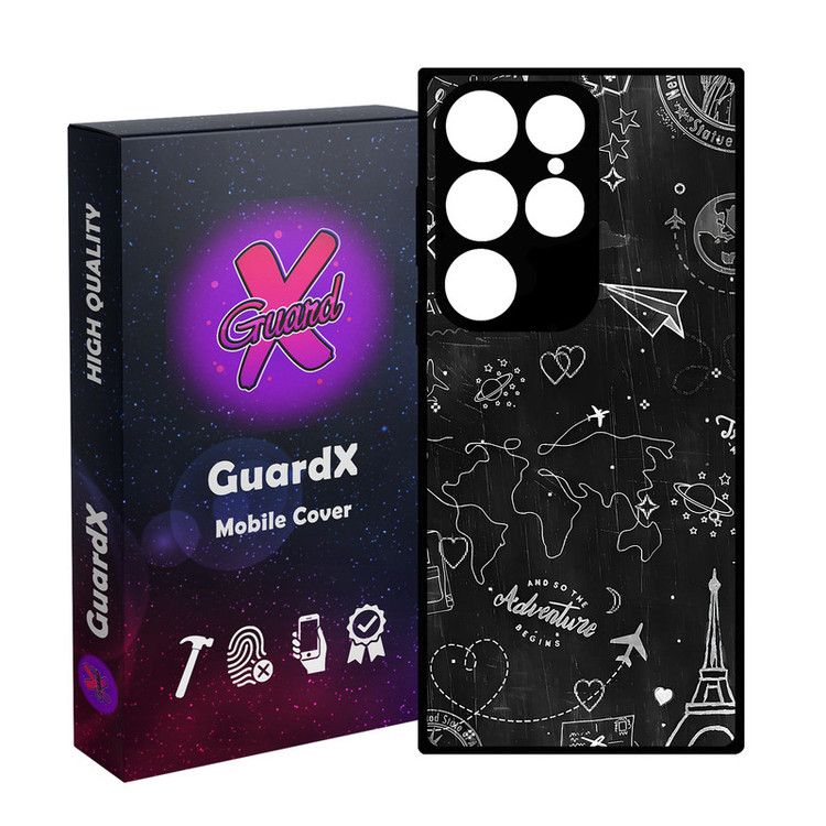 کاور گارد ایکس طرح سفر مدل Glass10778 مناسب برای گوشی موبایل سامسونگ Galaxy S24 Ultra