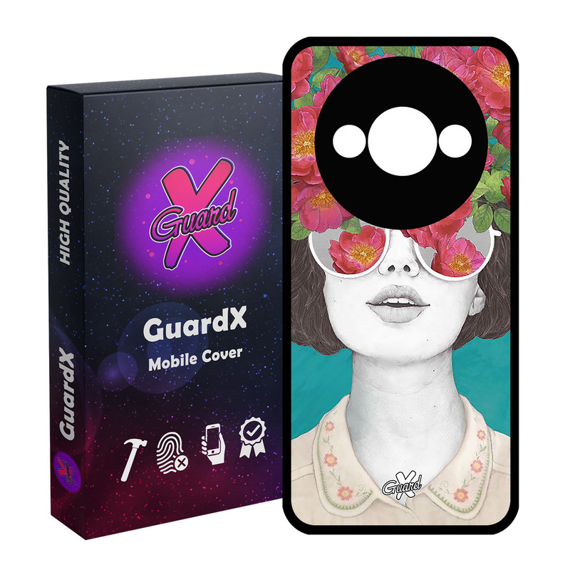 کاور گارد ایکس طرح Girl مدل قاب Glass10148 مناسب برای گوشی موبایل شیائومی Redmi A3 4G/ A3X 4G/ Poco C61
