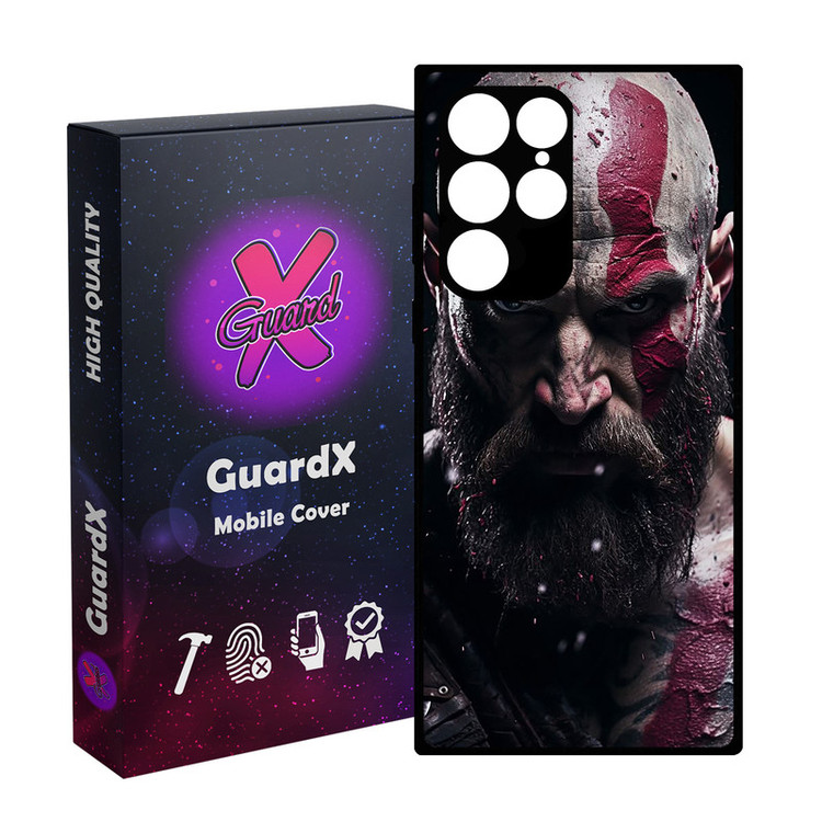 کاور گارد ایکس طرح God of War مدل Glass10737 مناسب برای گوشی موبایل سامسونگ Galaxy S23 Ultra