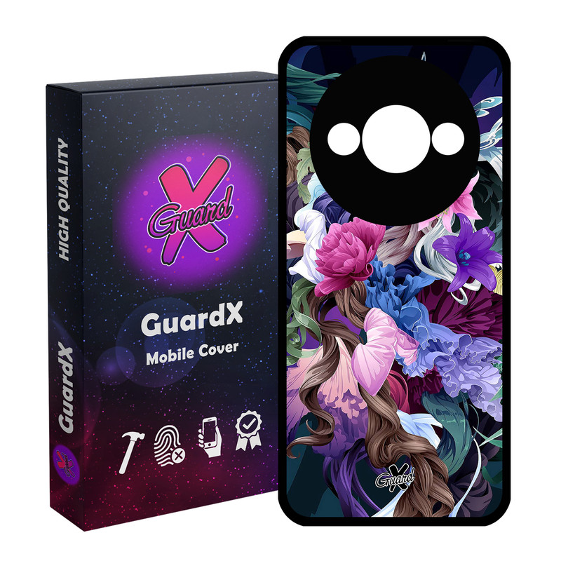 کاور گارد ایکس طرح Flower مدل قاب Glass10172 مناسب برای گوشی موبایل شیائومی Redmi A3 4G/ A3X 4G/ Poco C61