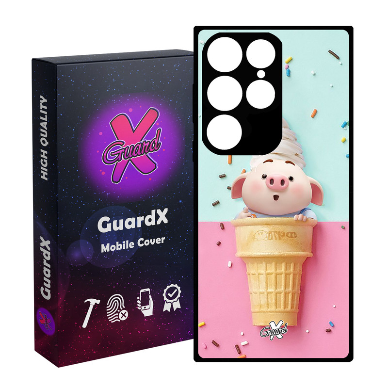 کاور گارد ایکس طرح Pig مدل Glass10026 مناسب برای گوشی موبایل سامسونگ Galaxy S24 Ultra
