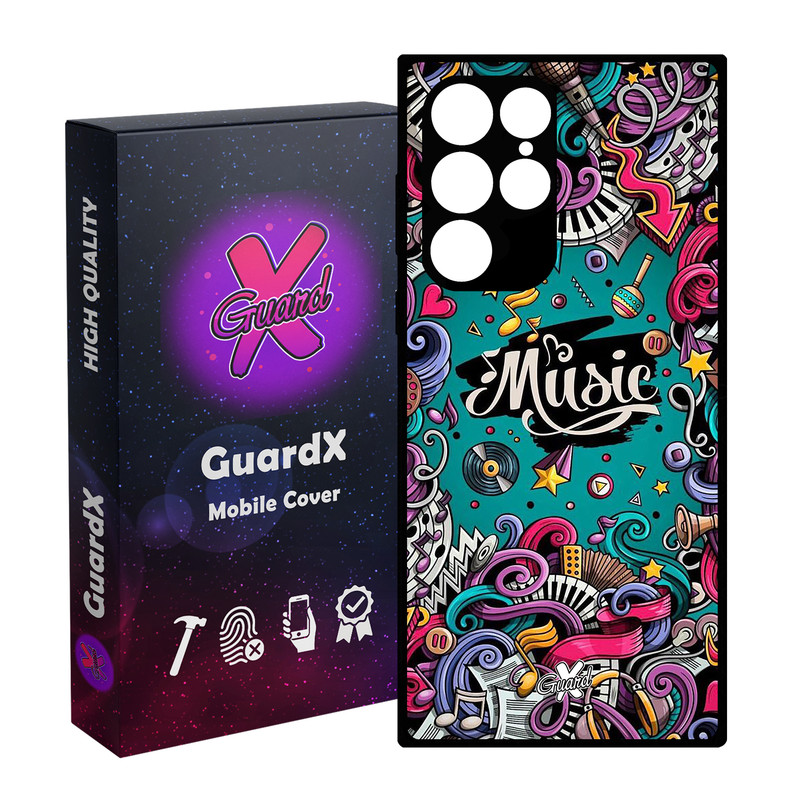 کاور گارد ایکس طرح Music مدل Glass10025 مناسب برای گوشی موبایل سامسونگ Galaxy S23 Ultra