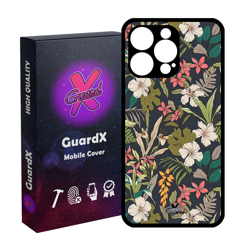 کاور گارد ایکس طرح گل مدل قاب Glass10222 مناسب برای گوشی موبایل اپل iPhone 15 Pro Max