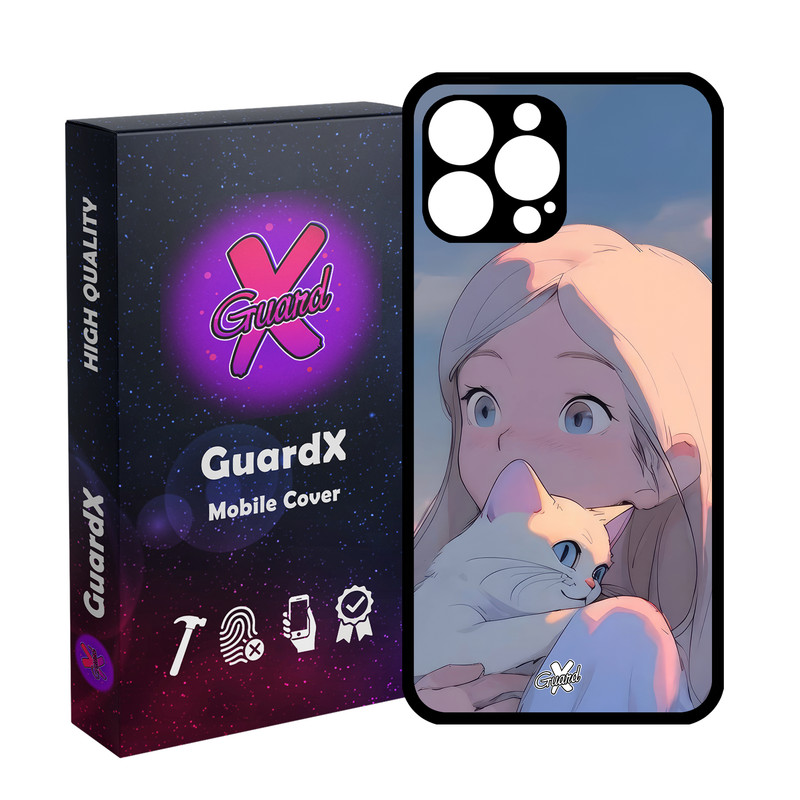 کاور گارد ایکس طرح دختر گربه مدل Glass10661 مناسب برای گوشی موبایل اپل iPhone 13 Pro Max
