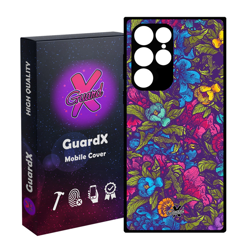 کاور گارد ایکس طرح Flower مدل Glass10224 مناسب برای گوشی موبایل سامسونگ Galaxy S23 Ultra