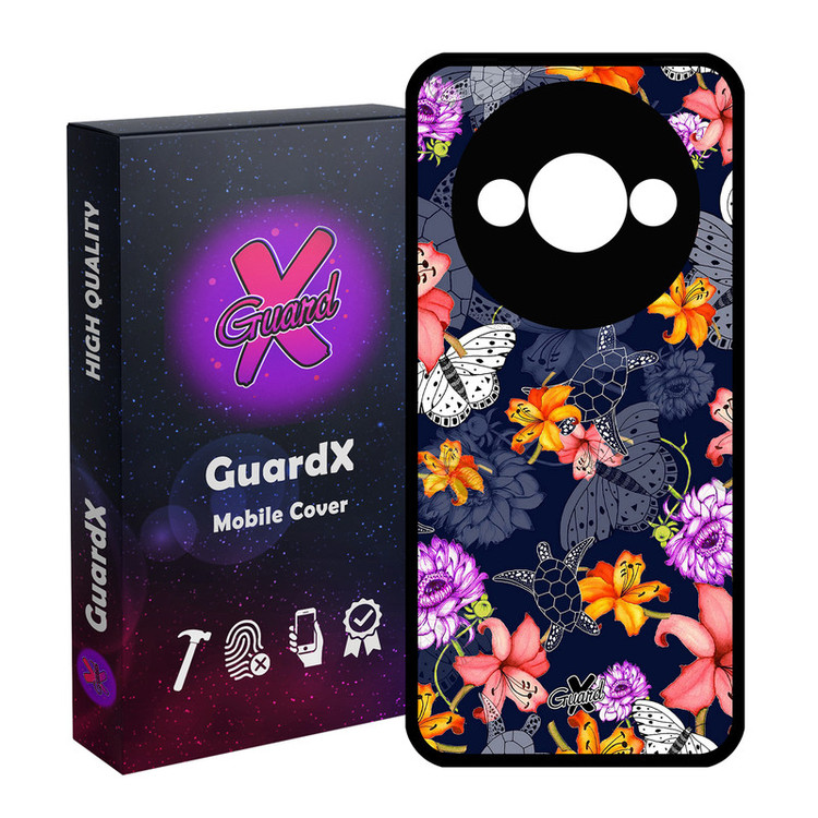 کاور گارد ایکس طرح گل مدل قاب Glass10207 مناسب برای گوشی موبایل شیائومی Redmi A3 4G/ A3X 4G/ Poco C61