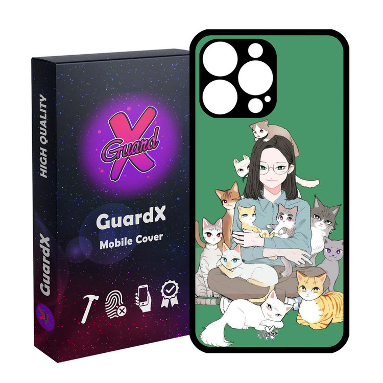 کاور گارد ایکس طرح زن و گربه مدل Glass10676 مناسب برای گوشی موبایل اپل iPhone 14 Pro Max