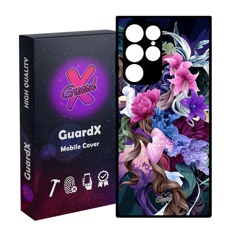 کاور گارد ایکس طرح Flower مدل Glass10172 مناسب برای گوشی موبایل سامسونگ Galaxy S23 Ultra