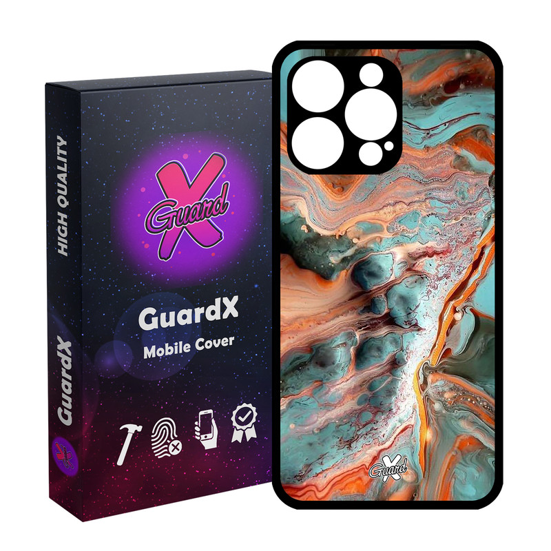 کاور گارد ایکس طرح ماربل مدل قاب Glass10281 مناسب برای گوشی موبایل اپل iPhone 15 Pro Max