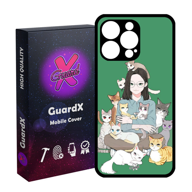 کاور گارد ایکس طرح زن و گربه مدل Glass10676 مناسب برای گوشی موبایل اپل iPhone 15 Pro Max