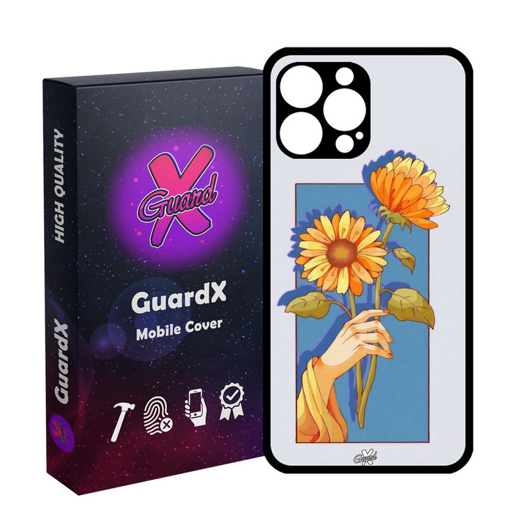 کاور گارد ایکس طرح گل و دست مدل Glass10675 مناسب برای گوشی موبایل اپل iPhone 13 Pro Max