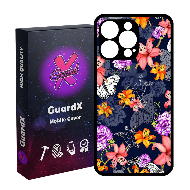 کاور گارد ایکس طرح گل مدل قاب Glass10207 مناسب برای گوشی موبایل اپل iPhone 15 Pro Max