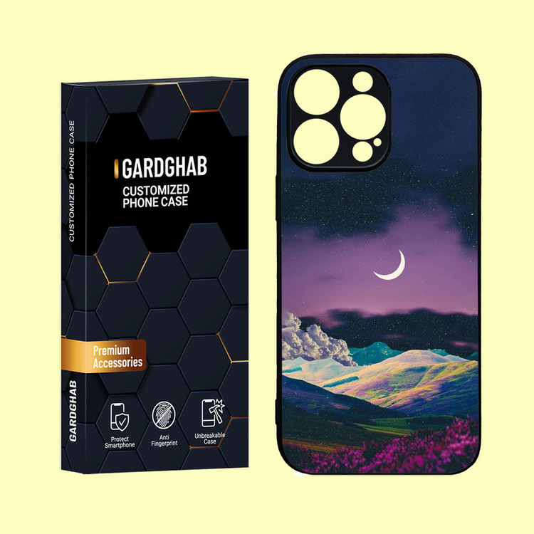 کاور گارد قاب مدل دور ژله ای پشت گلس منظره و طبیعت مناسب برای گوشی موبایل اپل iPhone 16 Pro Max