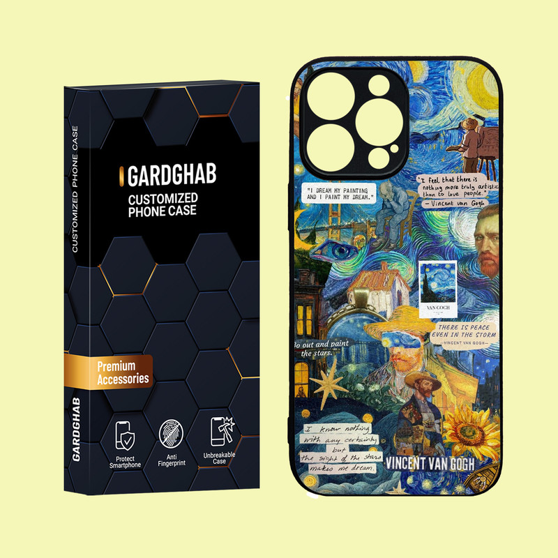 کاور گارد قاب مدل دور ژله ای پشت گلس هنری  مناسب برای گوشی موبایل  اپل  iPhone 16 Pro Max