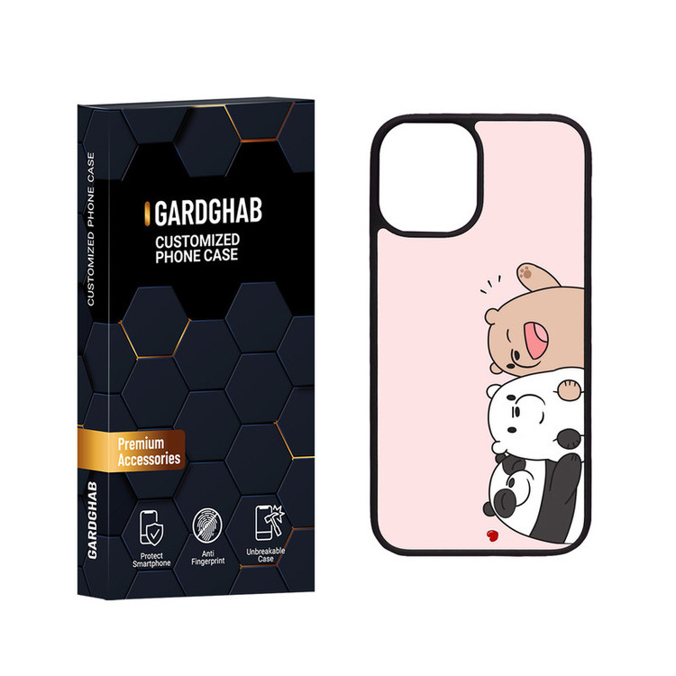 کاور گارد قاب مدل دور ژله ای پشت گلس فانتزی مناسب برای گوشی موبایل اپل iPhone 12 Mini