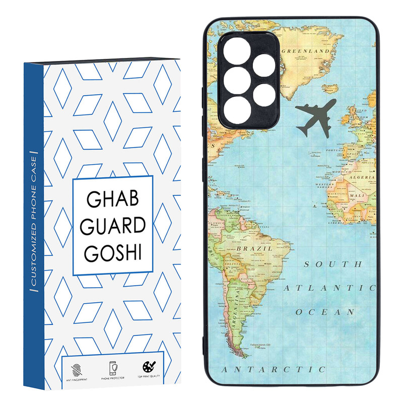 کاور قاب گارد گوشی طرح نقشه جهان کد TPU-057 مناسب برای گوشی موبایل سامسونگ Galaxy A52