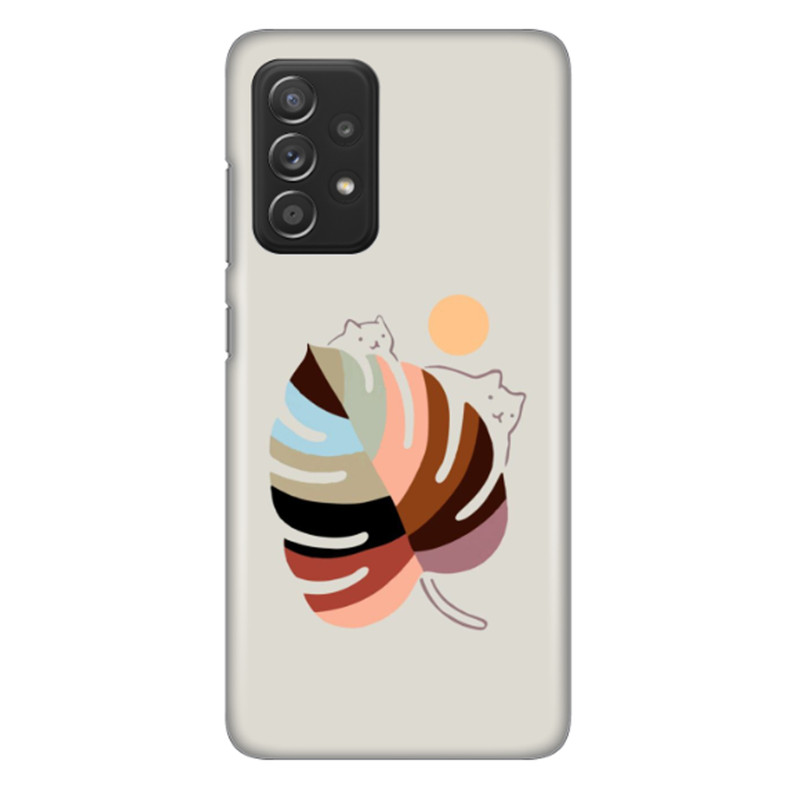 کاور طرح گربه و برگ کد DIMO-014 مناسب برای گوشی موبایل سامسونگ Galaxy A72s / Galaxy A72