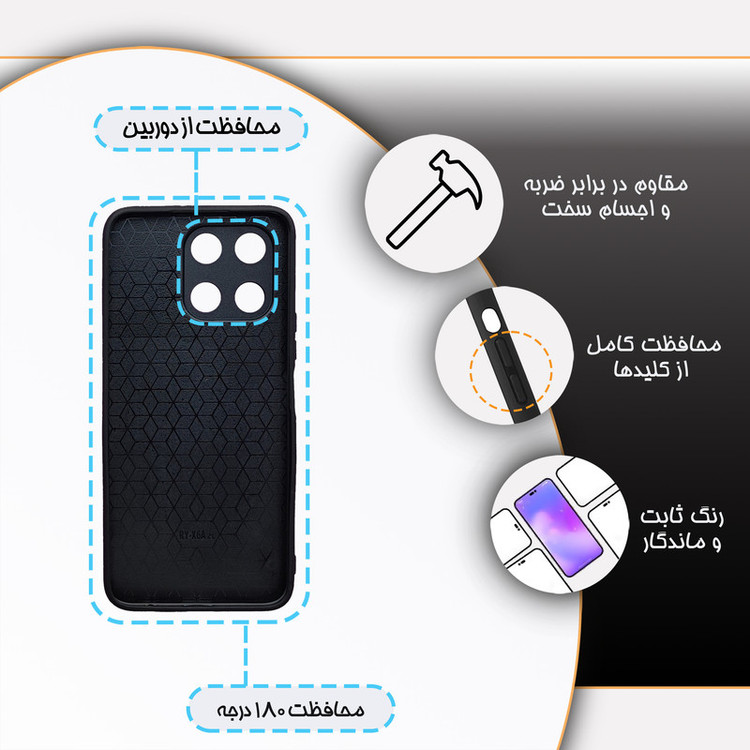 کاور گارد قاب مدل ساده مناسب برای گوشی موبایل آنر X6A