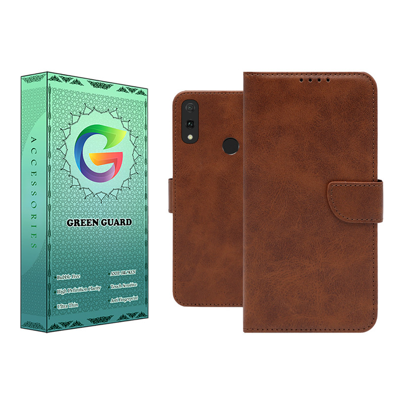 کیف کلاسوری گرین گارد مدل چرمی مگنتی کد Brown-GB01 مناسب برای گوشی موبایل هوآوی Y9 2019
