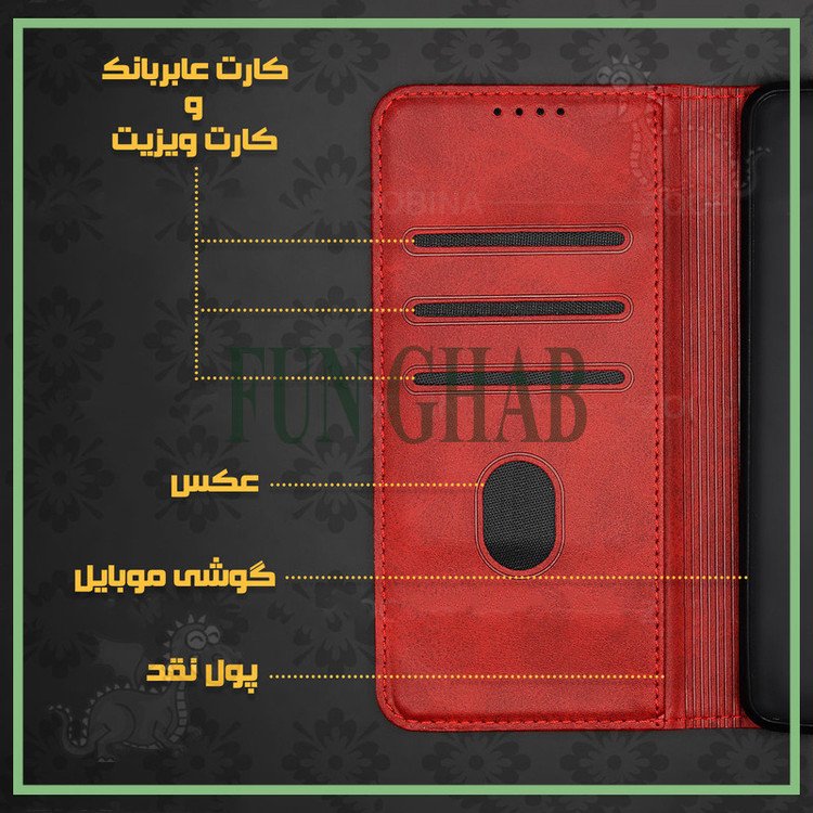 کیف کلاسوری فان قاب مدل چرمی طرح CUT مناسب برای گوشی موبایل سامسونگ Galaxy A04s